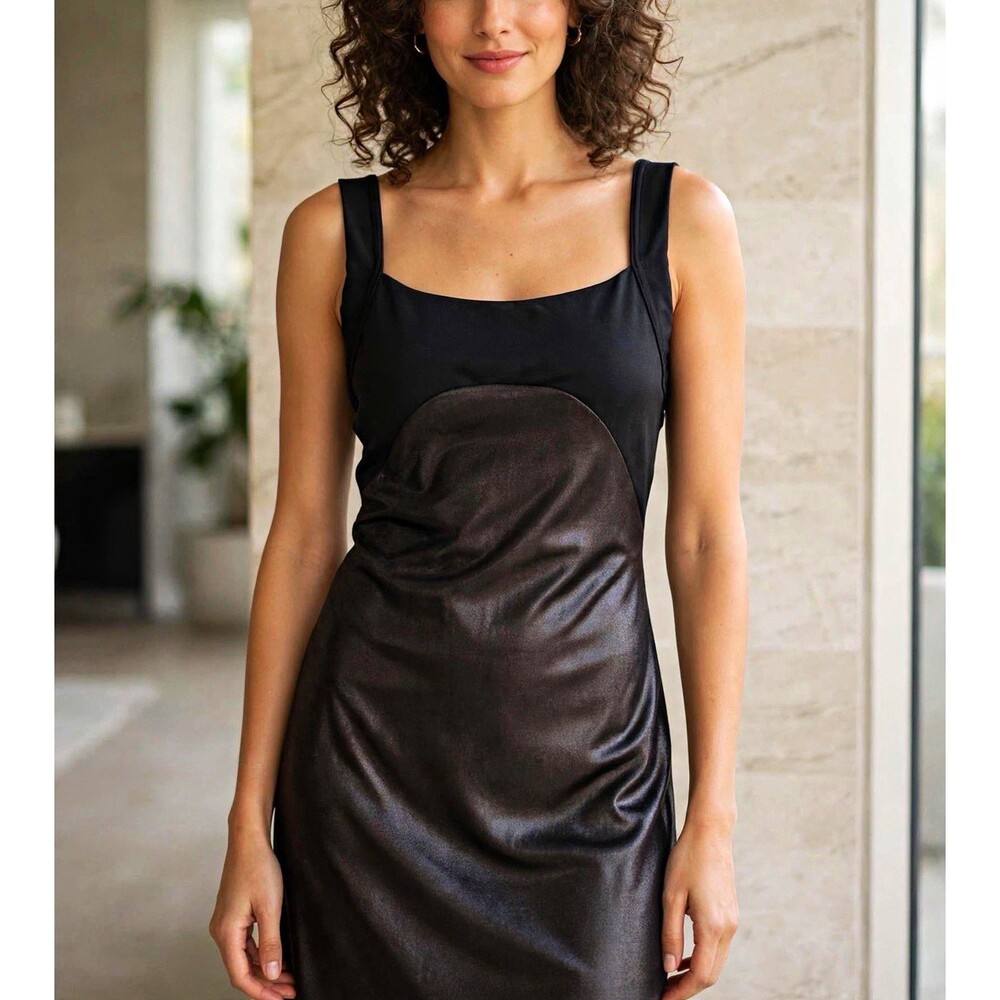 Fashion Nova Women’s Black Shiny Maxi Dress